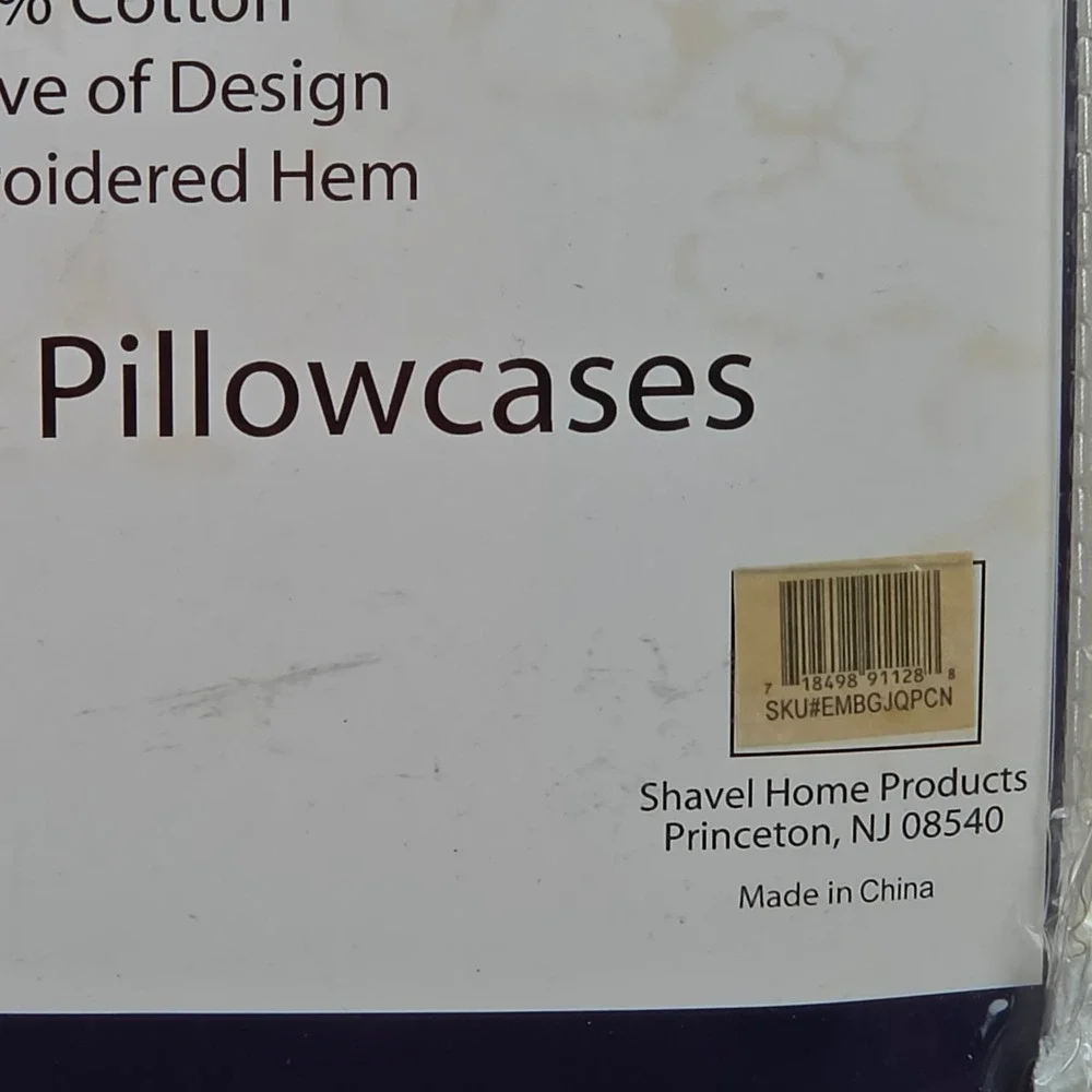 VTG Shavel Heirloom Pillowcases Ivory Cream Embroidered Sateen 300TC Cotton NOS